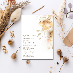 Simple Fall Floral Wedding Einladung