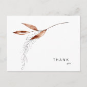 Simple Fall Foliage Funeral Thank You Postkarte (Vorderseite)