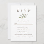 Simple Fall Greenery Elegant Script Wedding RSVP (Vorderseite)