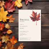 Simple Fall Leaf Cream Wedding Brautparty Einladung