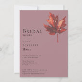 Simple Fall Leaf Mauve Wedding Brautparty Einladung (Vorderseite)