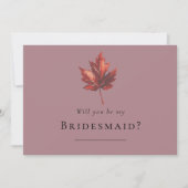 Simple Fall Leaf Mauve Wedding Bridesmaid Vorschla Einladung (Vorderseite)