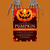 Simple Fall Pumpkin Carving Party Halloween Spooky Einladung