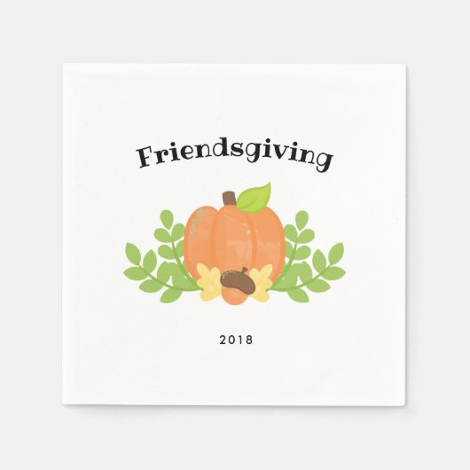 Simple Fall Pumpkin Friendsgiving Dinner Serviette (Vorderseite)