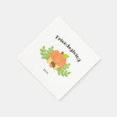 Simple Fall Pumpkin Friendsgiving Dinner Serviette (Ecke)