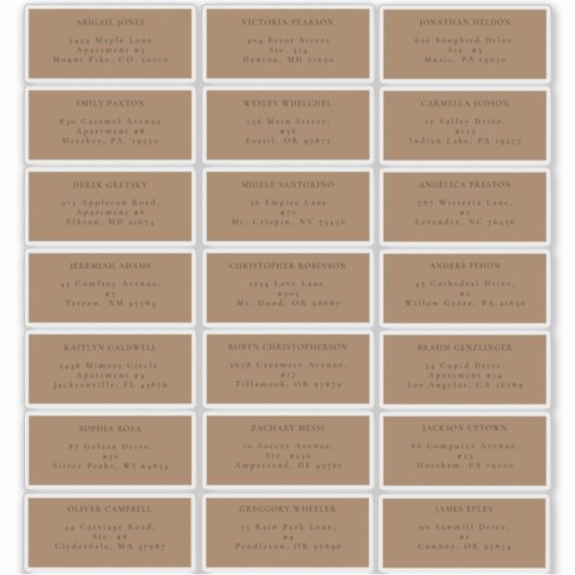 Simple Fall Terracotta Wedding Guest Address Label (Vorderseite)
