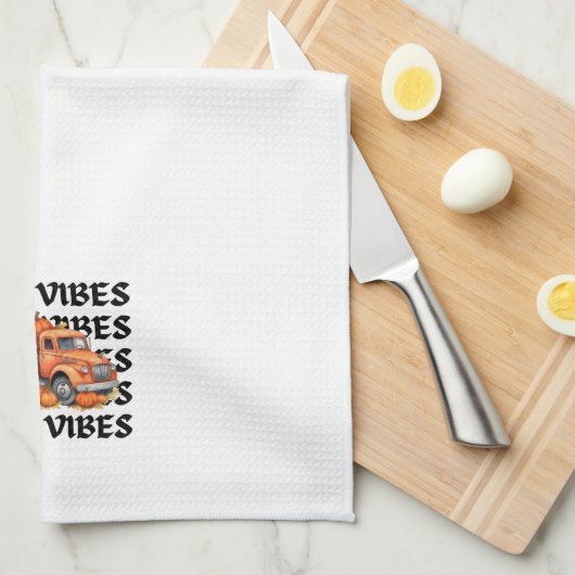 Simple Fall Themed Pumpkin | Niedlich Fall Vibes Geschirrtuch (Viertel Falte)