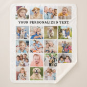 Simple Family 20 Custom Photos Collage Birthday  Sherpadecke (Vorderseite)