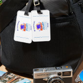 Simple Family Cruise Blue Personalize Gepäckanhänger