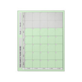 Simple Family Planner Calendar Notepad - Green Notizblock (Rotiert)