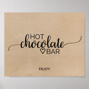 Simple Faux Kraft Hot Chocolate Bar Sign Poster
