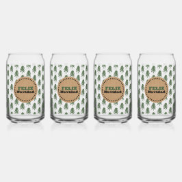 Simple Feliz Navidad Christmas Tree Dosenglas