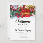 Simple Festive Holly Berries Weihnachts-Party Einladung (Vorderseite)