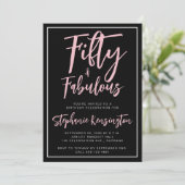Simple Fifty Fabulous Modern 50th Birthday Party Einladung (Stehend Vorderseite)