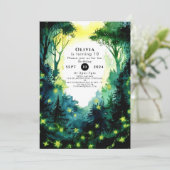 Simple Firefly Woodland Birthday Einladung (Stehend Vorderseite)