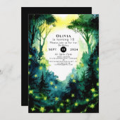 Simple Firefly Woodland Birthday Einladung (Vorne/Hinten)