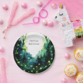 Simple Firefly Woodland Birthday Pappteller (Party)