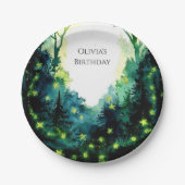 Simple Firefly Woodland Birthday Pappteller (Vorderseite)