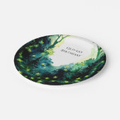 Simple Firefly Woodland Birthday Pappteller (Schrägansicht)