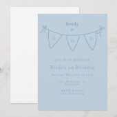 Simple First Birthday Invitation Einladung (Vorne/Hinten)