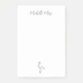 Simple Flamingo Elegante Tropical Personalisiert Post-it Klebezettel (Vorderseite)