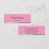Simple Flamingo Pink Metallic Mini Visitenkarte (Vorne/Hinten)