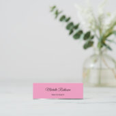 Simple Flamingo Pink Metallic Mini Visitenkarte (Stehend Vorderseite)
