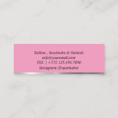 Simple Flamingo Pink Metallic Mini Visitenkarte (Rückseite)
