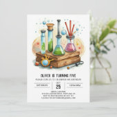 Simple Flask Chemistry Scientistry Birthday Einladung (Stehend Vorderseite)