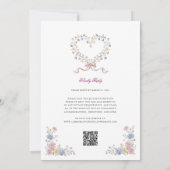 Simple Floral all in one wedding website qr code Einladung (Rückseite)