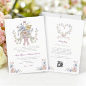 Simple Floral all in one wedding website qr code  Einladung