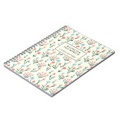 Simple Floral Botanical Pink Blue Flower Notizblock (Linke Seite)
