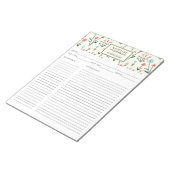 Simple Floral Botanical Pink Blue Flower Recipe Notizblock (angewinkelt)