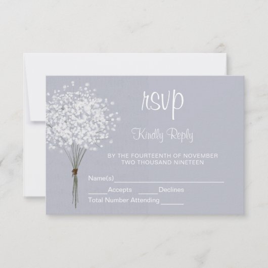 Simple Floral Bouquet RSVP Karte (Vorderseite)