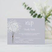 Simple Floral Bouquet RSVP Karte (Stehend Vorderseite)