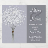 Simple Floral Bouquet Schaumweinetikett (Einzelnes Label)