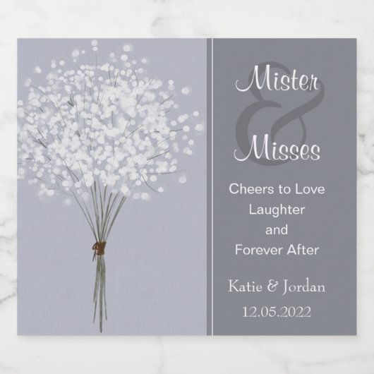 Simple Floral Bouquet Schaumweinetikett (Einzelnes Label)