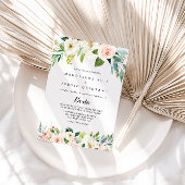 Simple Floral Foliage Calligraphy Spanish Wedding Einladung