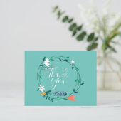 Simple Floral Garland Script Business Vielen Dank Postkarte (Stehend Vorderseite)