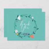 Simple Floral Garland Script Business Vielen Dank Postkarte (Vorne/Hinten)