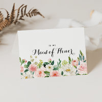 Simple Floral Green Foliage Brautparty Vielen Dank