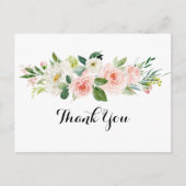 Simple Floral Green Foliage Calligraphy Vielen Dan Postkarte (Vorderseite)