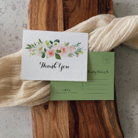 Simple Floral Green Foliage Calligraphy Vielen Dan