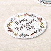 Simple Floral Happy Thanksgiving | Untersetzer Pap (Angewinkelt)