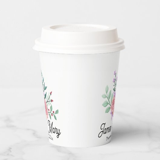 Simple Floral Minimalist Party Theme Design Pappbecher (Links)