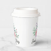 Simple Floral Minimalist Party Theme Design Pappbecher (Rechts)