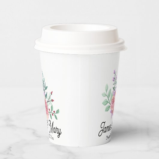 Simple Floral Minimalist Party Theme Design Pappbecher (Rechts)