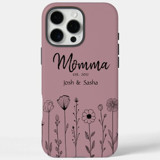 Simple Floral Nana Custom Title Case-Mate iPhone Hülle (Rückseite)