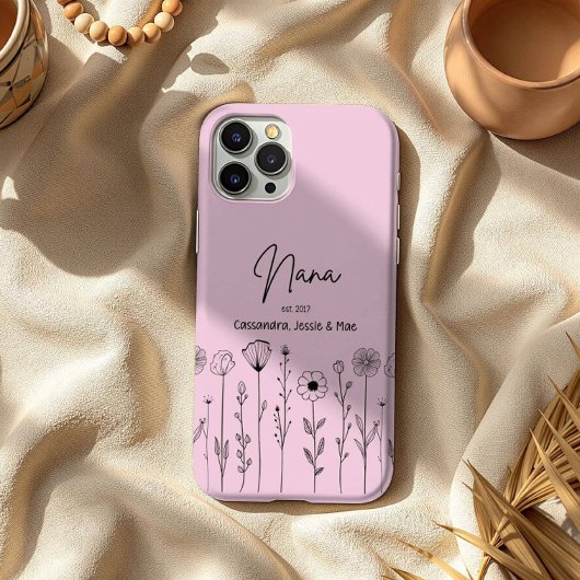 Simple Floral Nana Custom Title Case-Mate iPhone Hülle