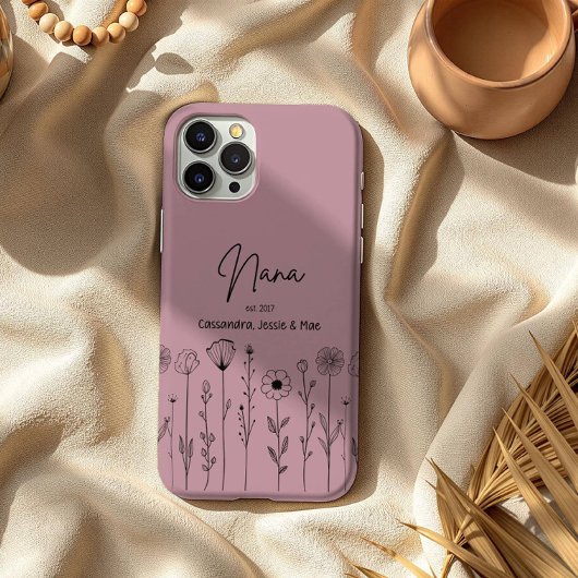 Simple Floral Nana Custom Title Case-Mate iPhone Hülle